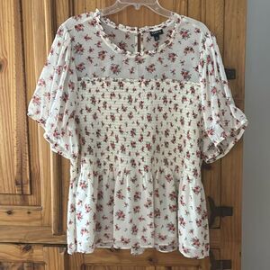 Torrid Semisheer Smocked Top